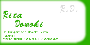 rita domoki business card